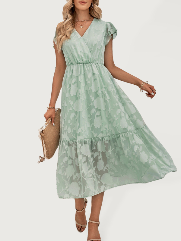 Women's Ruffle Sleeve Floral Patterned Dress - Image 4