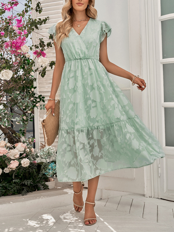 Women's Ruffle Sleeve Floral Patterned Dress - Image 6