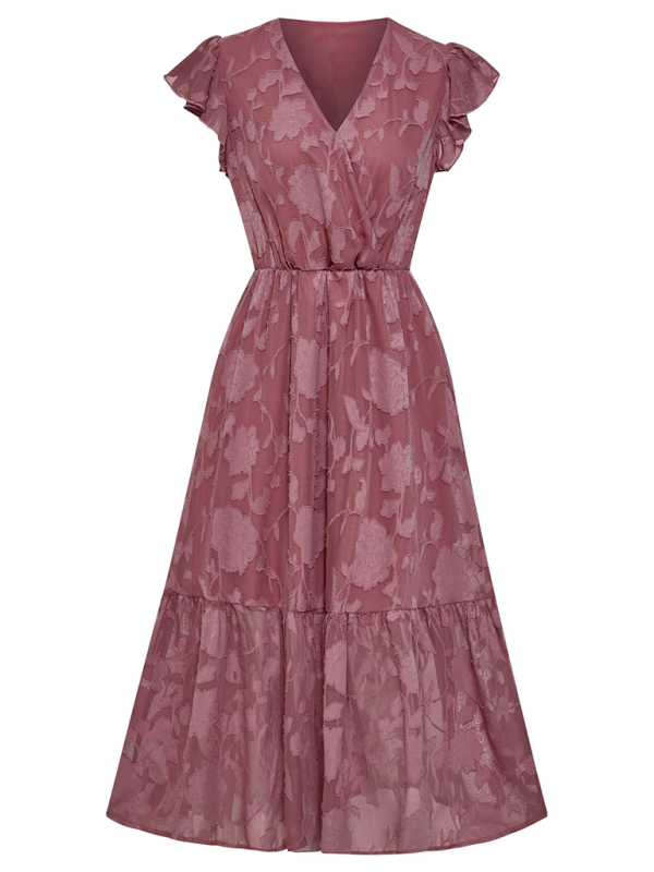 Women's Ruffle Sleeve Floral Patterned Dress - Image 11