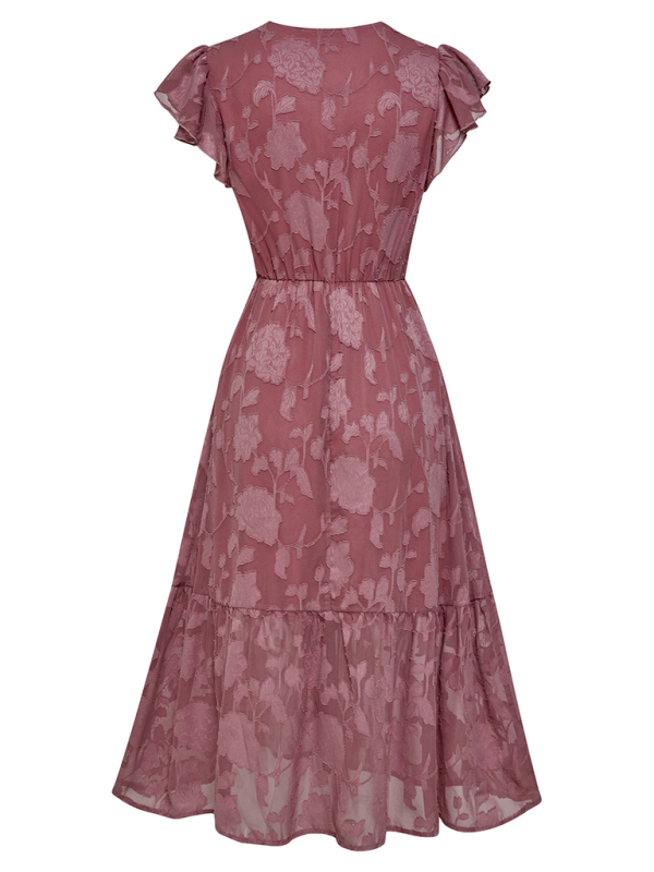 Women's Ruffle Sleeve Floral Patterned Dress - Image 10