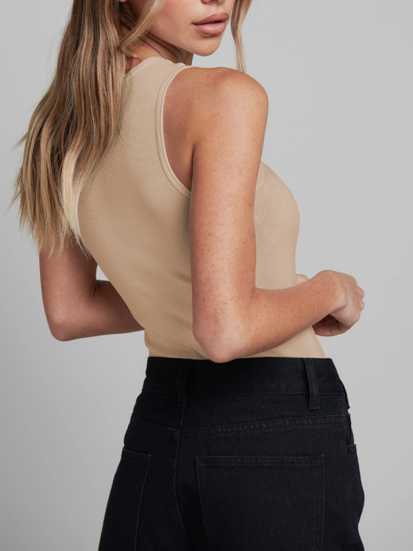 Women's knitted sexy ribbed tight sleeveless hollow all-match jumpsuit - Image 10