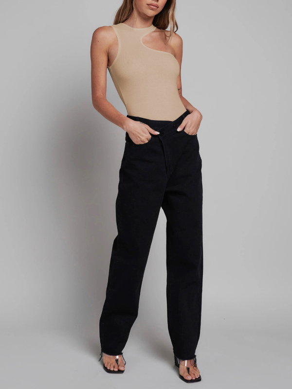 Women's knitted sexy ribbed tight sleeveless hollow all-match jumpsuit - Image 9