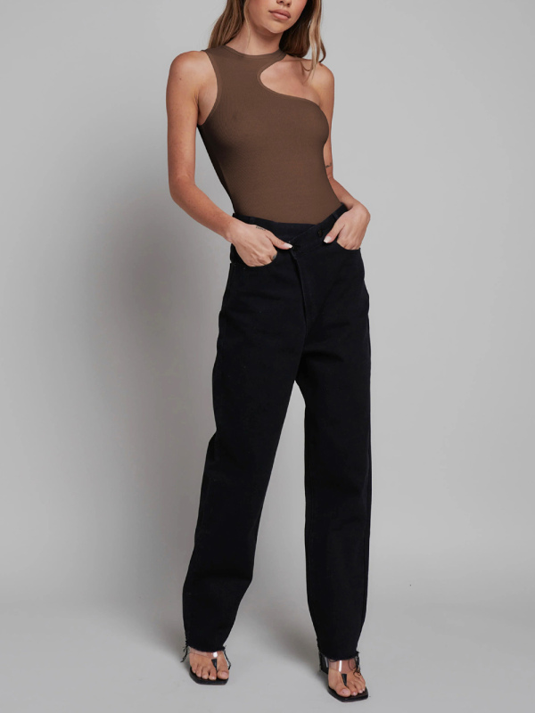 Women's knitted sexy ribbed tight sleeveless hollow all-match jumpsuit - Image 12