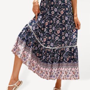 Maxi Cotton Bohemian Beach Resort Skirt