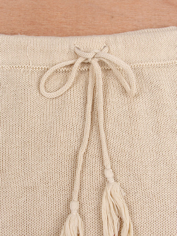 Women's bikini cover-up top wrap chest dress two-piece tie-up tassel beach sunscreen dress - Image 4