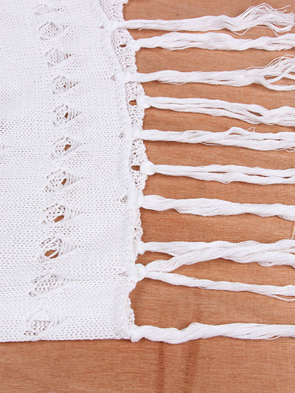 Women's bikini cover-up top wrap chest dress two-piece tie-up tassel beach sunscreen dress - Image 9