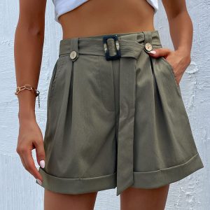 Women's Loose Lace Pants Casual Ladies Commuter Wide Leg Shorts