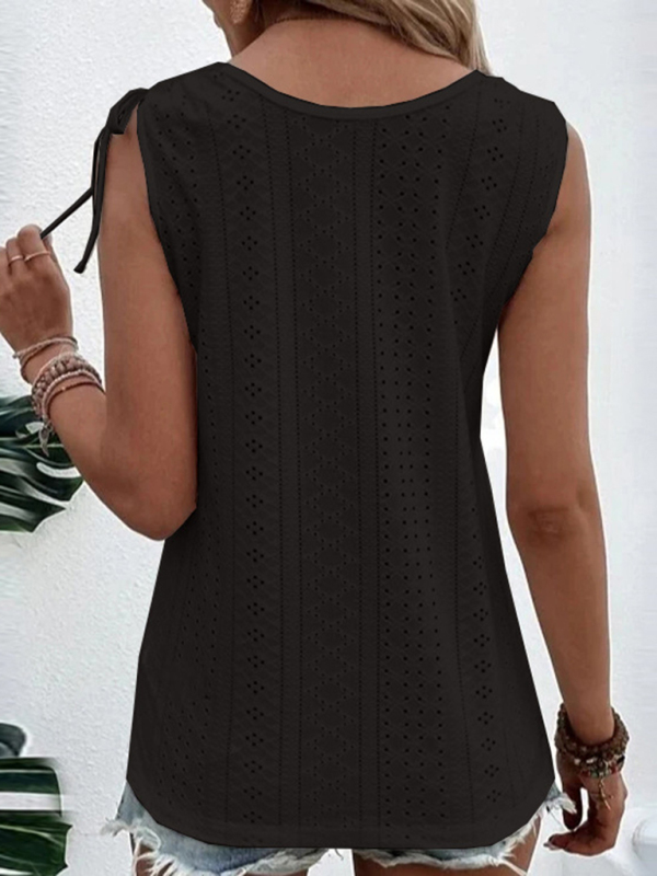 Women's Single Breasted Casual Solid Color U-Neck Tank Top - Image 12