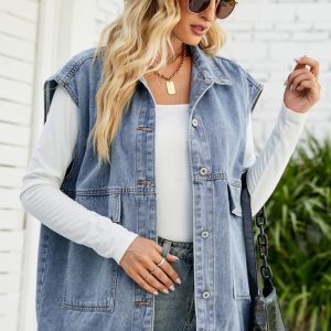 Women's Casual Sleeveless Denim VestTop