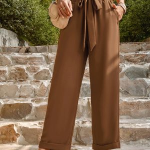 Women's Woven Solid Color Commuter Trousers