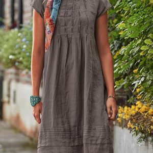 casual loose mid length skirt slimming dress