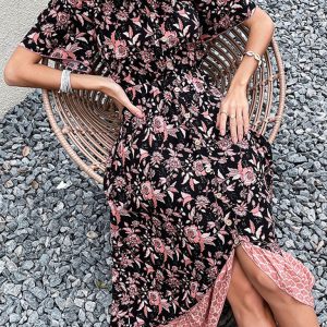 New style women's one-neck print dress temperament