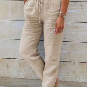 Women's Elastic Waist Solid Color Wide Leg Pants Loose Trousers