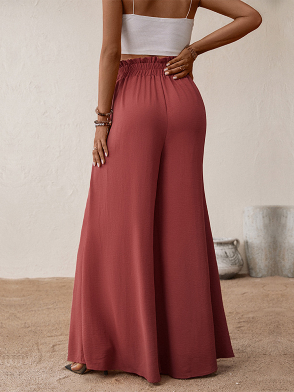 New fashion big horn solid color wide-leg pants - Image 2