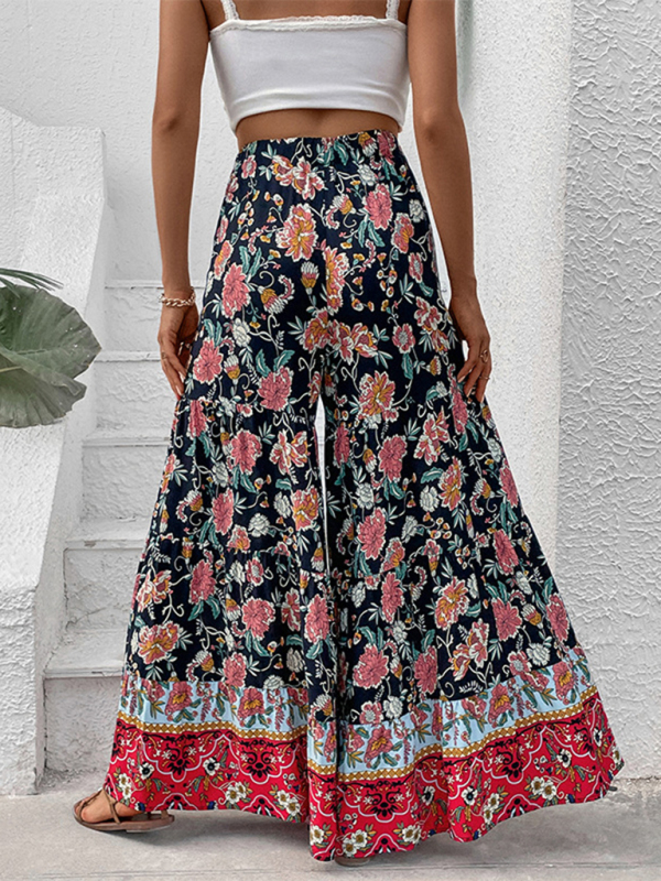 New floral fashion flared wide-leg pants - Image 2