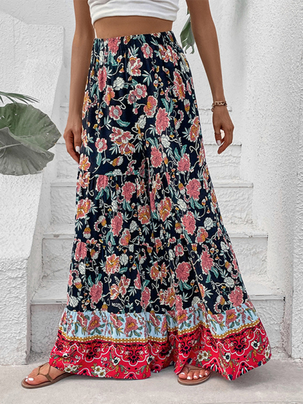 New floral fashion flared wide-leg pants - Image 3