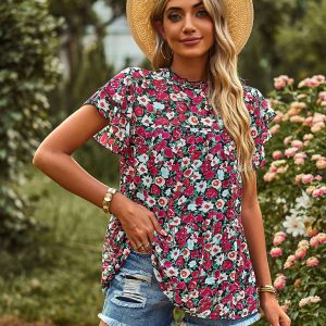 New style Feifei sleeve round neck T-shirt temperament short-sleeved shirt