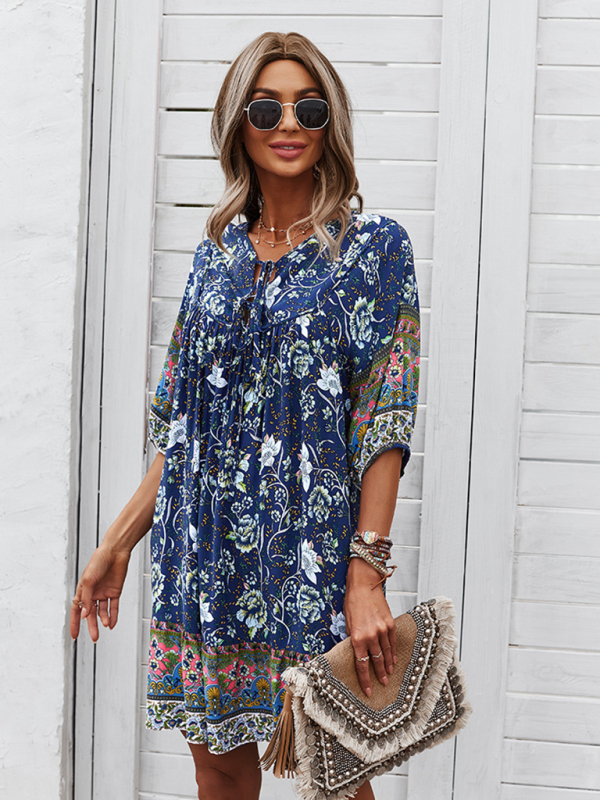 New casual V-neck positioning flower new product loose skirt - Image 22