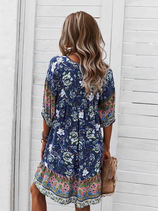 New casual V-neck positioning flower new product loose skirt - Image 23