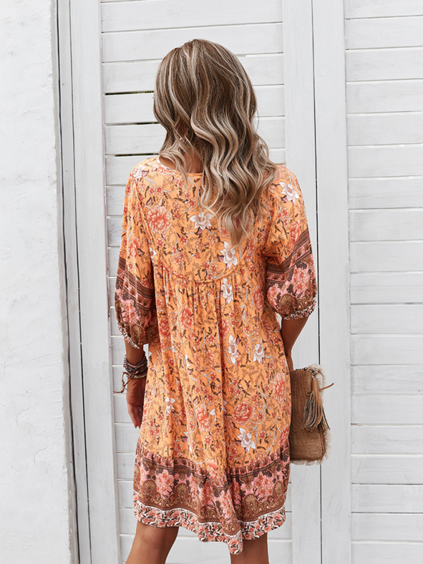 New casual V-neck positioning flower new product loose skirt - Image 18