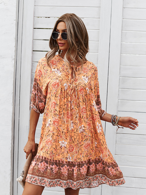 New casual V-neck positioning flower new product loose skirt - Image 19