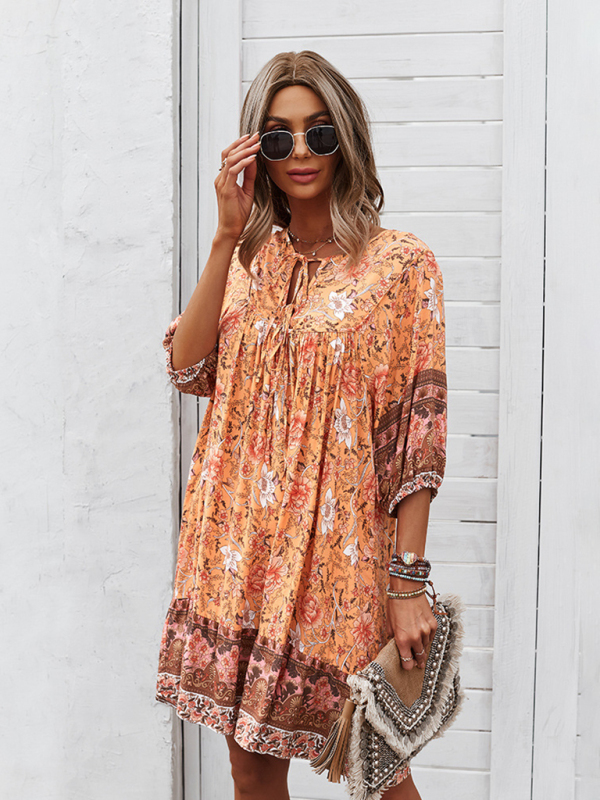 New casual V-neck positioning flower new product loose skirt - Image 20