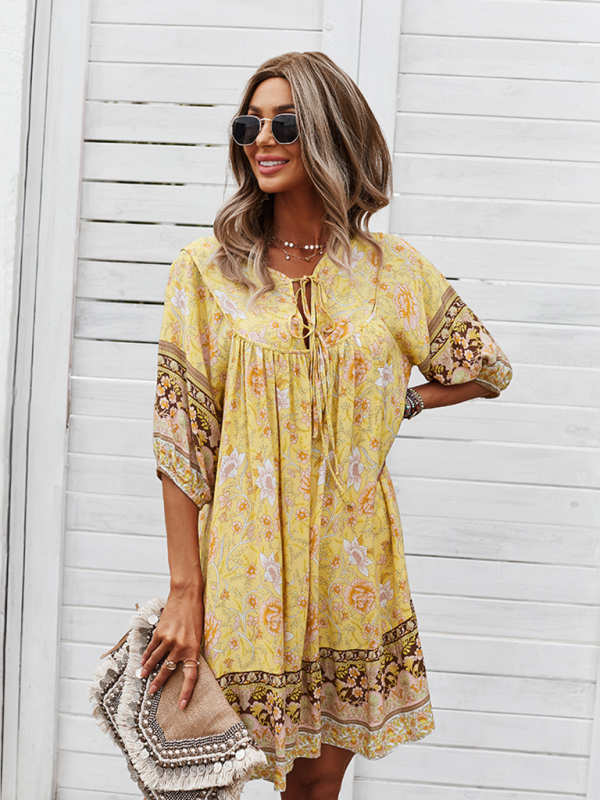 New casual V-neck positioning flower new product loose skirt - Image 10