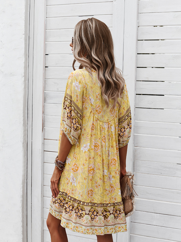 New casual V-neck positioning flower new product loose skirt - Image 11