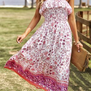 New Ladies Bohemian Casual Vacation Long Dress
