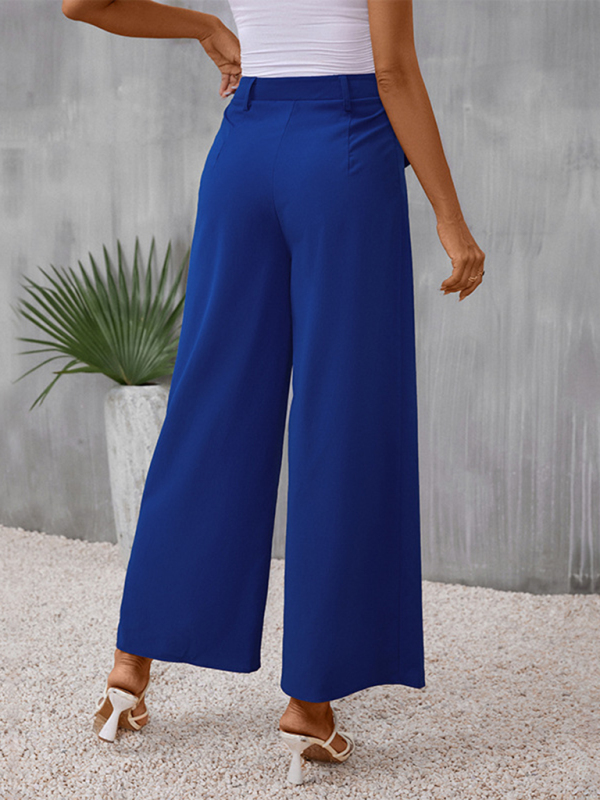 New slim fit blue wide-leg trousers - Image 2