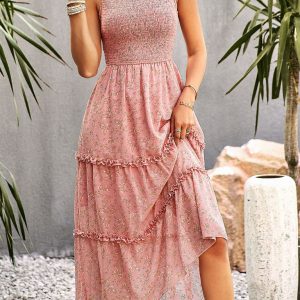 New women's printed A-line skirt sundress