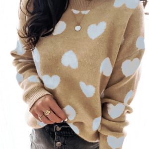 New women's sweater pullover love sweater