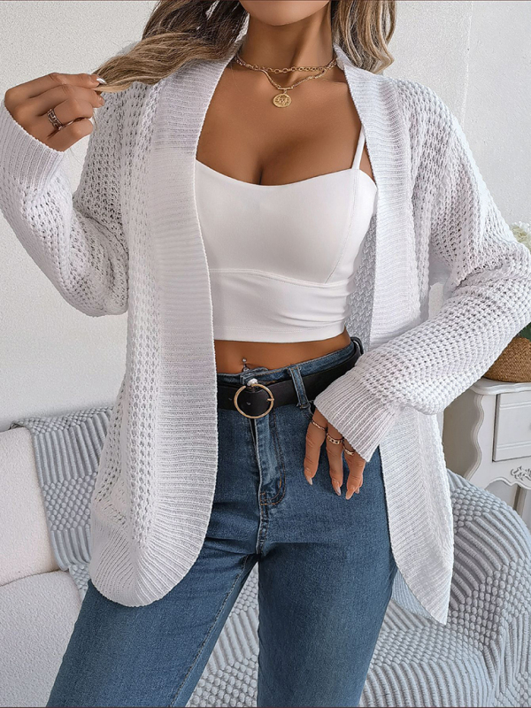 Casual Pocket Long Sleeve Knitted Cardigan Jacket - Image 4