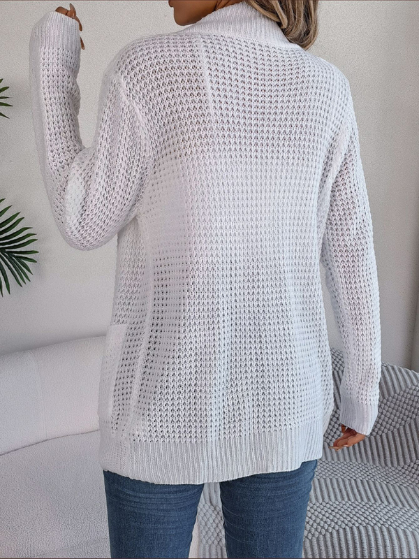 Casual Pocket Long Sleeve Knitted Cardigan Jacket - Image 19