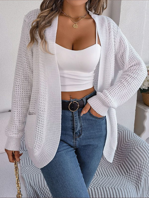 Casual Pocket Long Sleeve Knitted Cardigan Jacket - Image 21