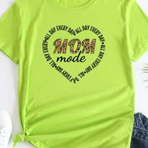 Women's Mother's Day Love New English Letters Printed Round Neck Short Sleeve T-Shirt