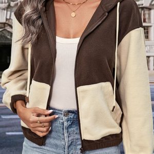 Women's autumn and winter new style polar fleece zipper cardigan jacket