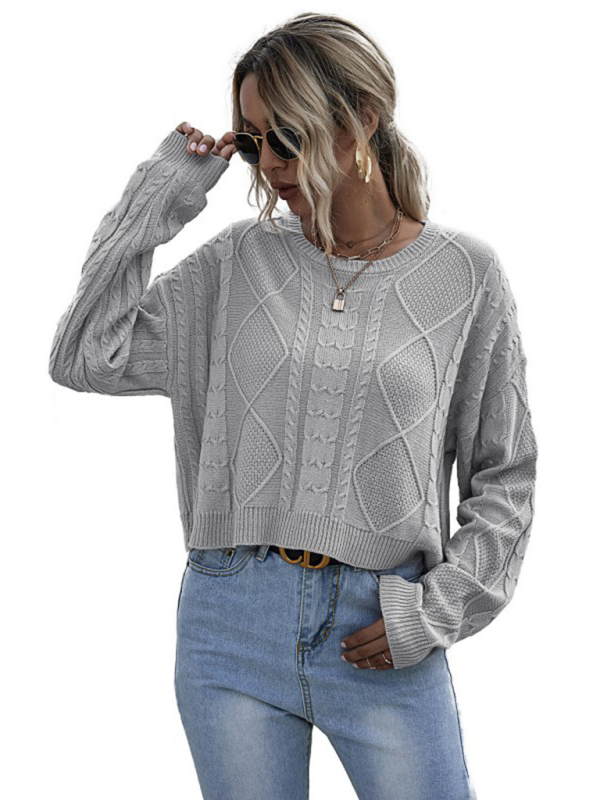 New loose long sleeve thin twist solid color sweater - Image 5