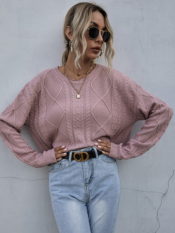 New loose long sleeve thin twist solid color sweater - Image 3