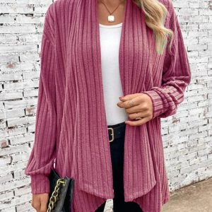 Long sleeve pit lapel loose cardigan jacket