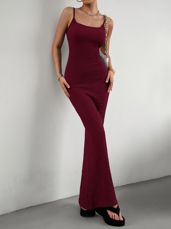 Fashion women's new sexy hip-hugging slim knitted suspender dress - Image 11