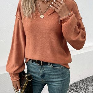 Women's Casual Knit Acrylic Sweater Top