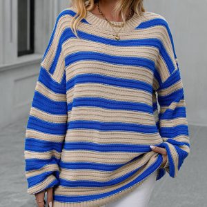 Striped Lightweight Knitted Sleeveless Sweater
