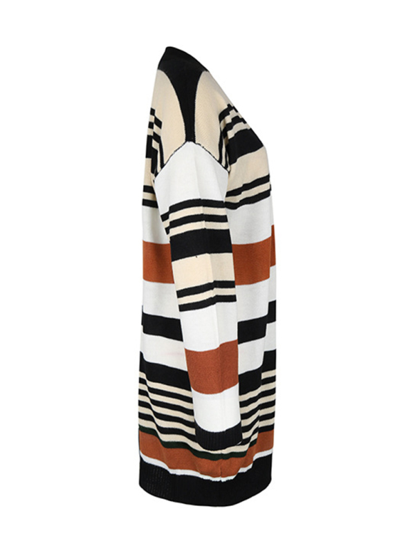 New color block long sweater cardigan - Image 3