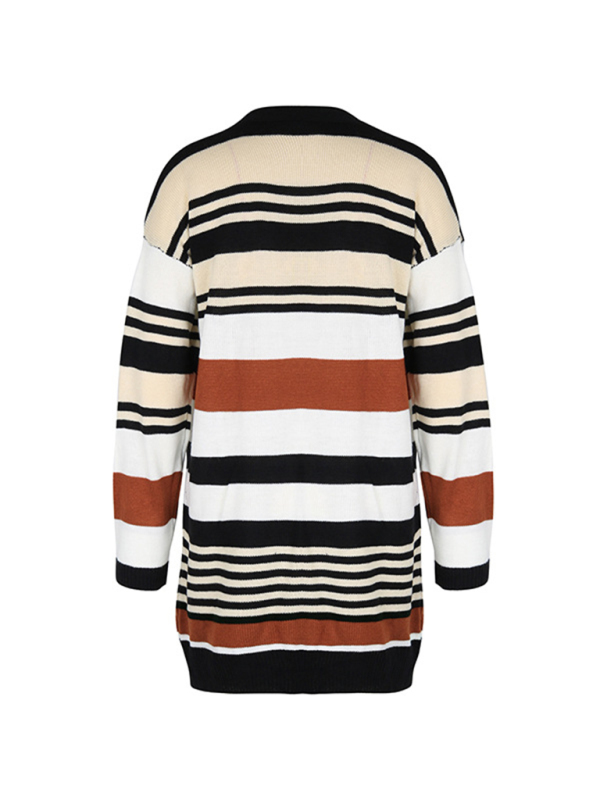 New color block long sweater cardigan - Image 2