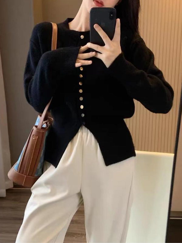 New design sweater, fashionable waist, unique and unique knitted top - Image 6