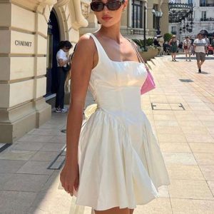 New women's sexy backless strappy bow evening dress