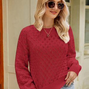 New women's design loose round neck pullover sweater