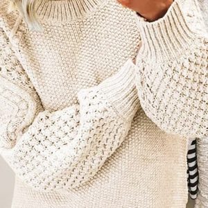 Women's warm thick knitted pullover sweater