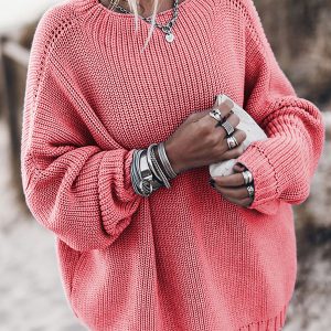 women's loose large size raglan sleeve sweater